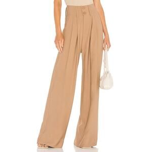 NONCHALANT Label Page Wide Leg Pants High Rise Pleated Front Camel Size Medium